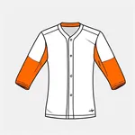 white baseball shirt with bright orange sleeves image